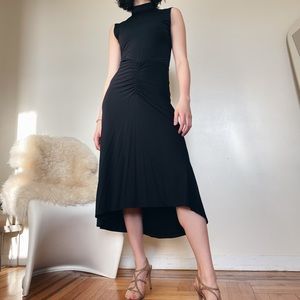 Aqua: Cinched Slinky Midi Dress